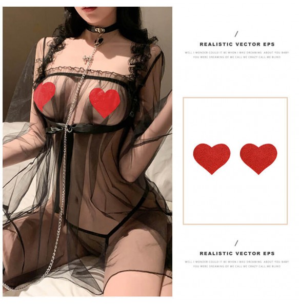 FEE ET MOI - Nipple Sticker Accessories (Red Heart-shaped)